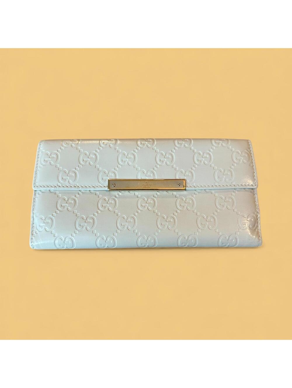 Gucci Cream Guccissima Leather Wallet Women’s Designer EUC